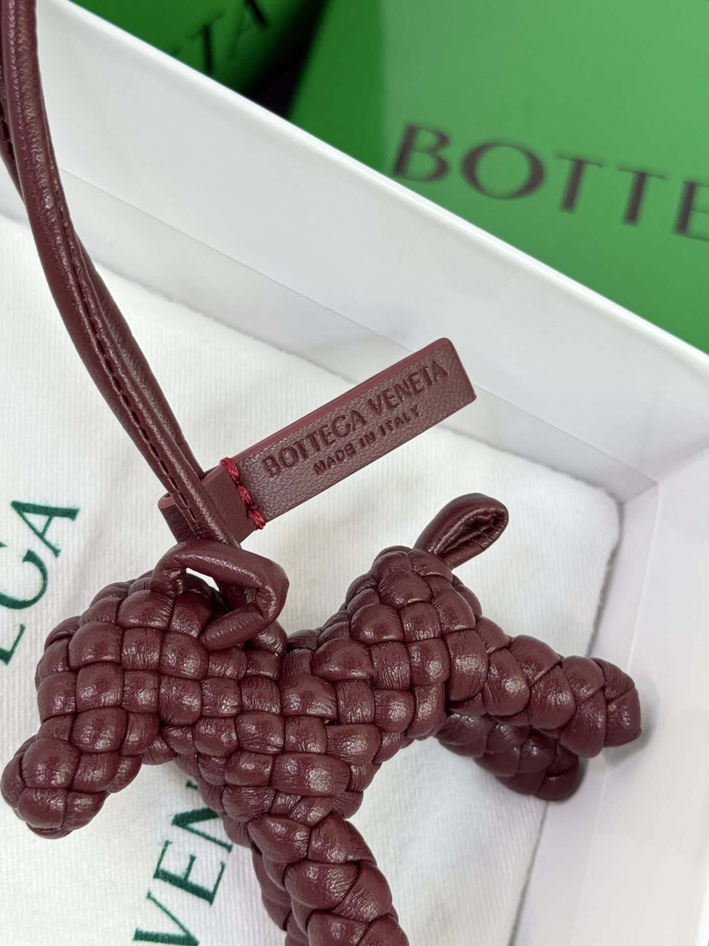 Bottega Veneta Leather Dog Charm